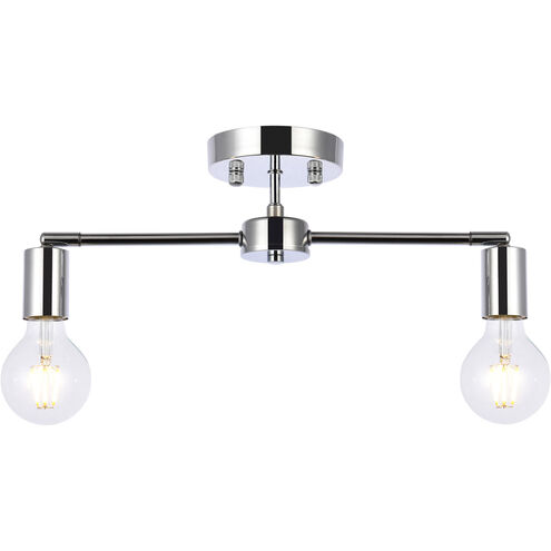 Zane 2 Light 5 inch Chrome Flush Mount Ceiling Light