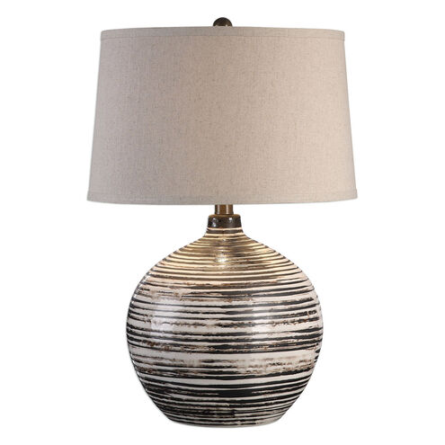 Bloxom 27 inch 150 watt Mocha Ivory Table Lamp Portable Light