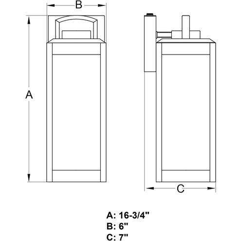 Kinzie LED 16.75 inch Vintage Brass Outdoor Wall