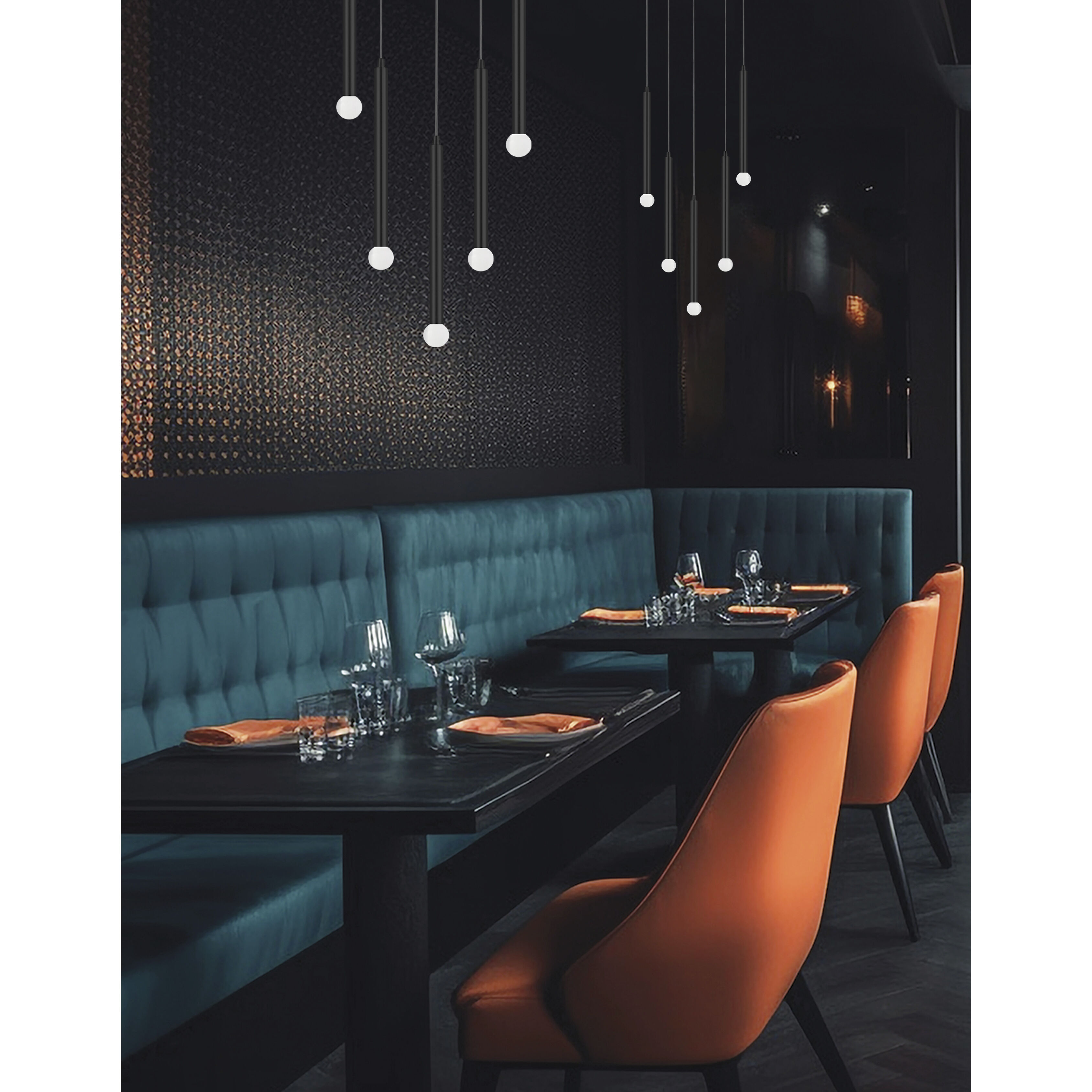 Sanya 5 Light 24 inch Matte Black Multi Pendant Ceiling Light