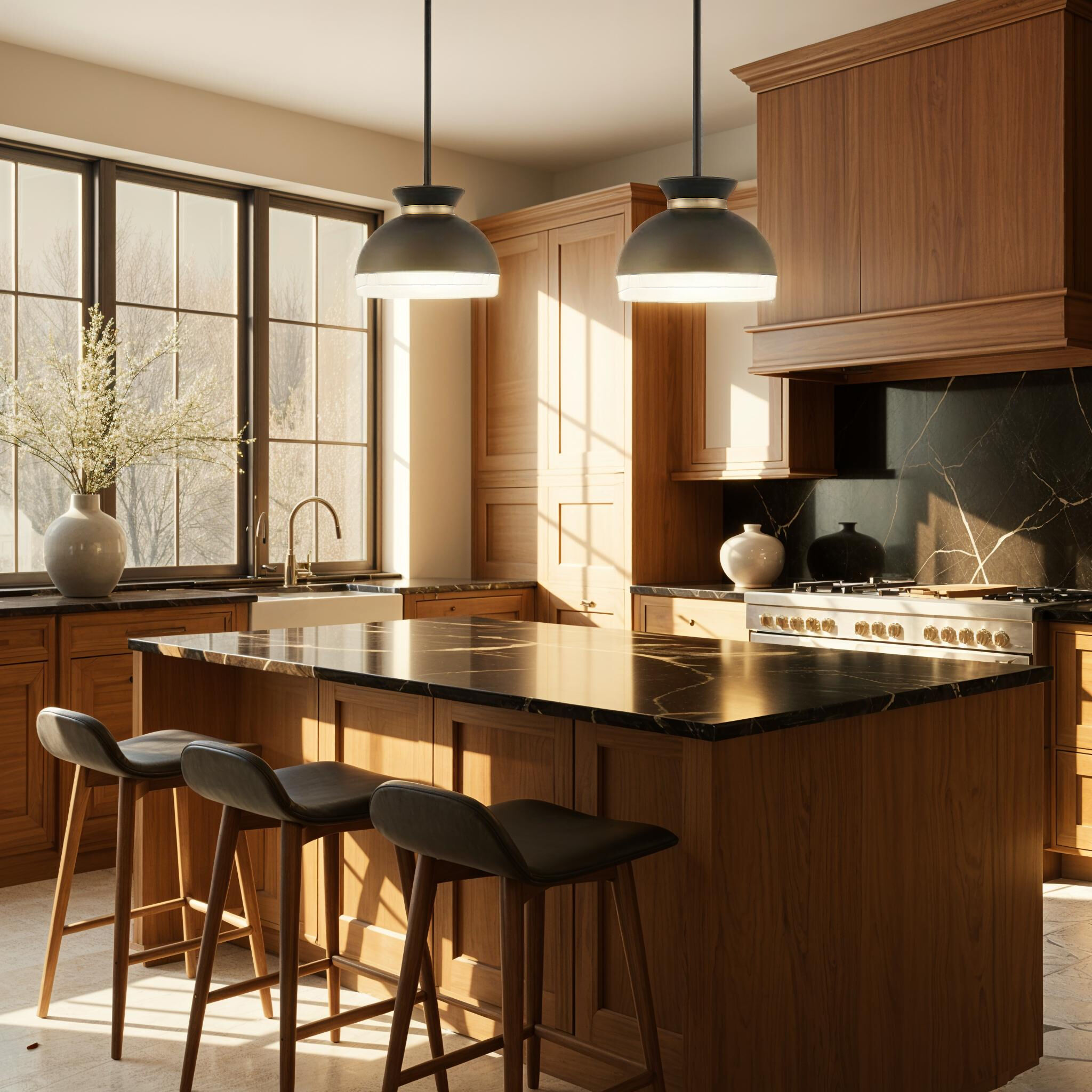 Gidget 2 Light 15 inch Matte Black and Vibrant Gold Mini Pendant Ceiling Light