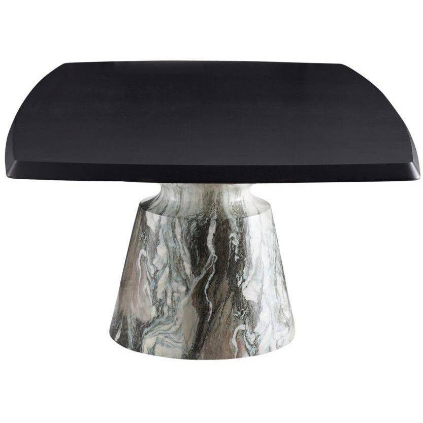 Forgey 82 X 30 inch Verde Faux Marble and Ebony Dining Table