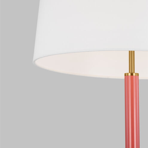 kate spade new york Monroe 27.13 inch 9.00 watt Burnished Brass with Coral Table Lamp Portable Light in Burnished Brass / Coral