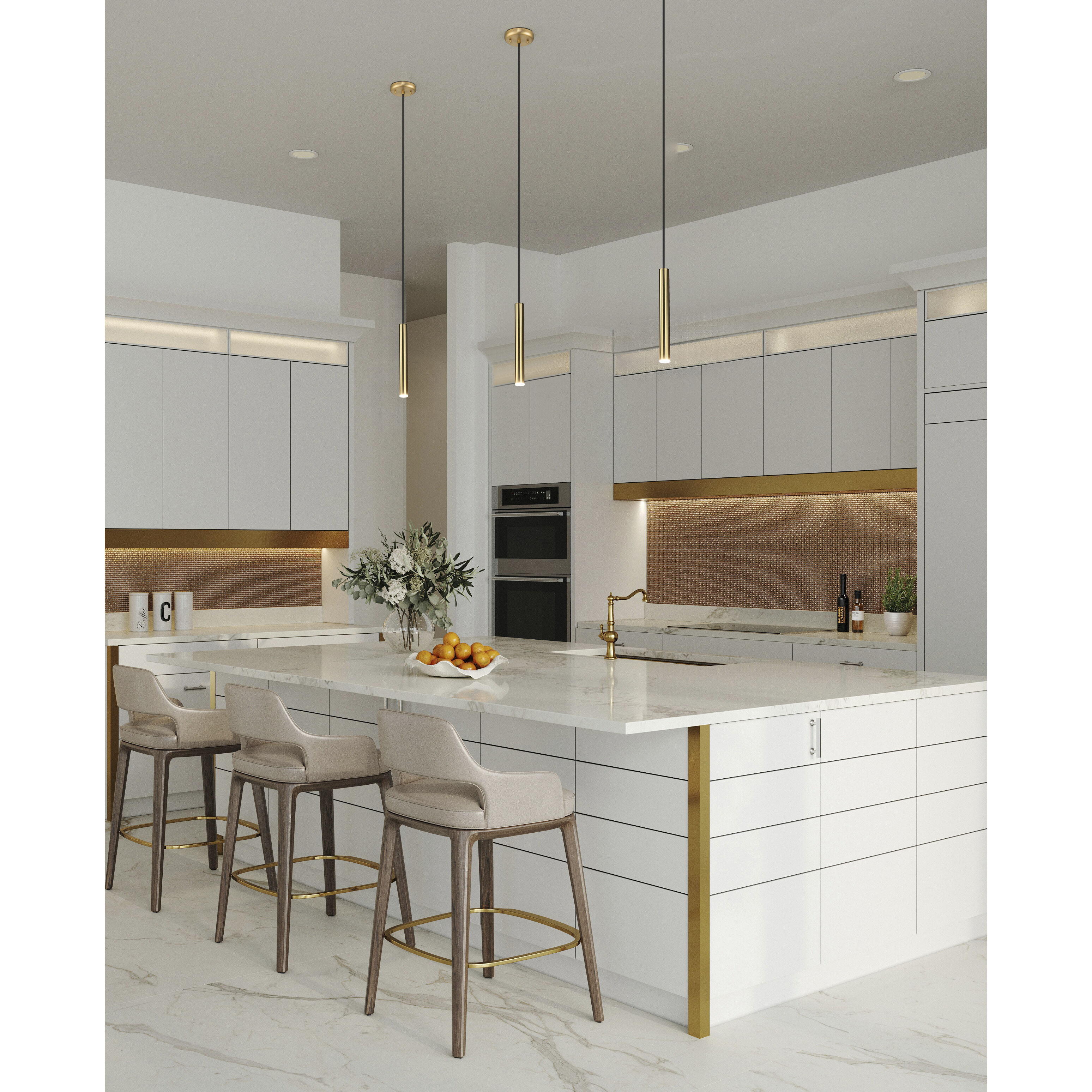 Forest LED 4.75 inch Modern Gold Pendant Ceiling Light