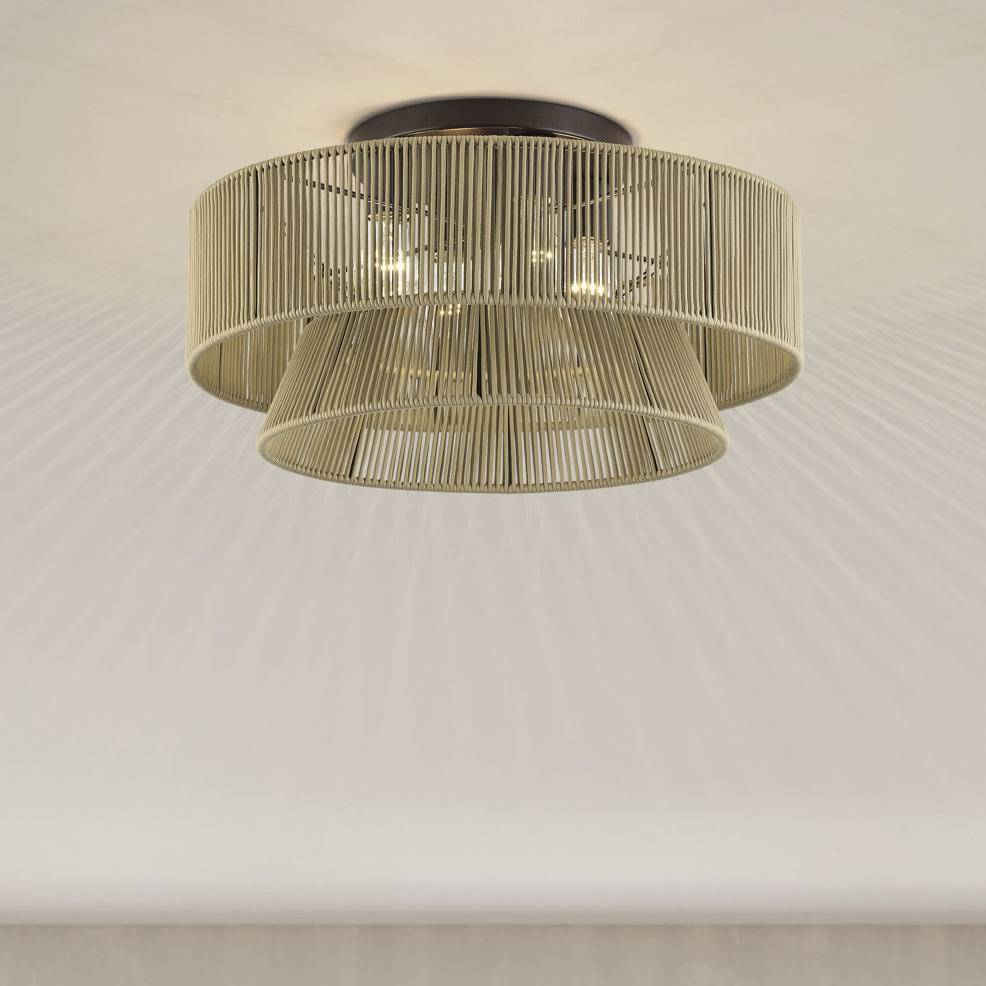 Florell 4 Light 21 inch English Bronze Semi Flush Mount Ceiling Light, Extra Large
