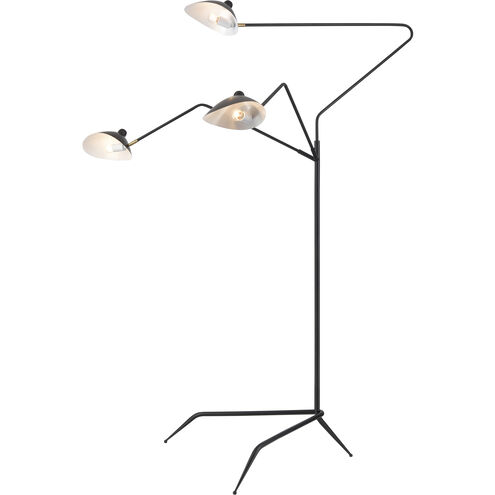 Risley 82 inch 40.00 watt Matte Black and Aged Brass Floor Lamp Portable Light