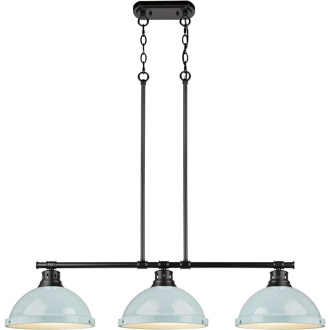 Yep Duncan Island Light Ceiling Light in Matte Black, Seafoam