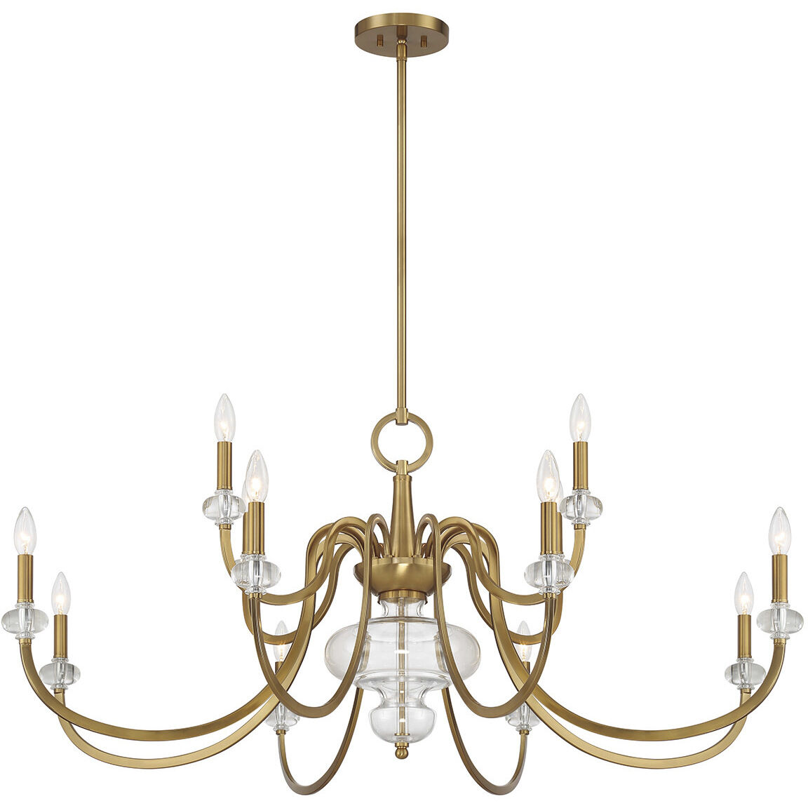 Bergdorf 12 Light 49.5 inch Warm Brass Chandelier Ceiling Light