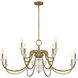 Bergdorf 12 Light 49.5 inch Warm Brass Chandelier Ceiling Light