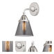 Nouveau 2 Small Cone LED 6.25 inch Polished Chrome Sconce Wall Light in Light Smoke Glass