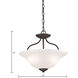 Conway 2 Light 15 inch Oil Rubbed Bronze Semi Flush Mount Ceiling Light