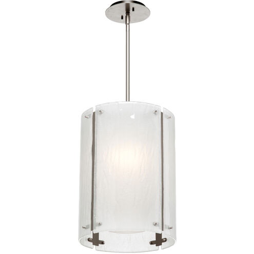 Textured Glass LED 12.4 inch Graphite Pendant Ceiling Light in Rimelight Frosted, 2700K LED, Oversized