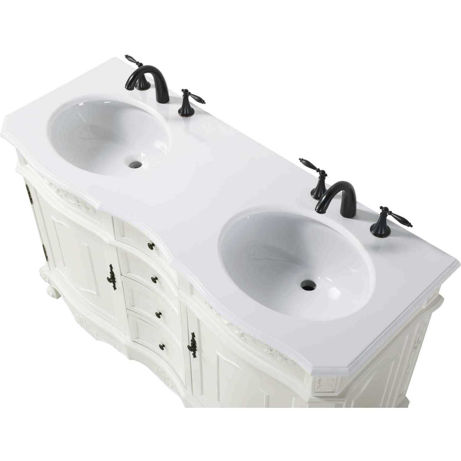 Danville 54 X 36 inch Antique White Bathroom Vanity Cabinet