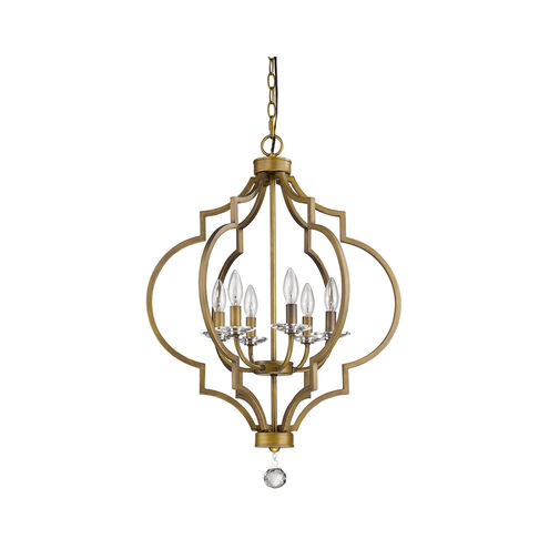 Peyton 6 Light 21 inch Raw Brass Chandelier Ceiling Light