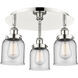 Bell 3 Light 16.75 inch Polished Nickel Flush Mount Ceiling Light in Clear