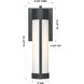 Stratford 1 Light 13.5 inch Matte Black Outdoor Sconce in Striped White Glass