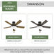 Swanson 44 inch New Bronze with American Walnut/Greyed Walnut Blades Ceiling Fan