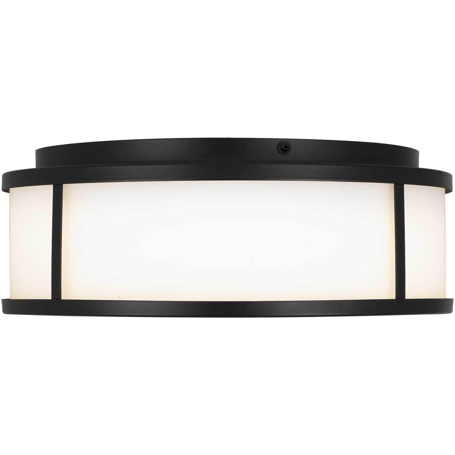 Panel Round LED 14 inch Sand Black Outdoor Flush Mount