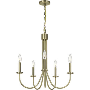 Spiez 5 Light 5 inch Antique Brass Chandelier Ceiling Light
