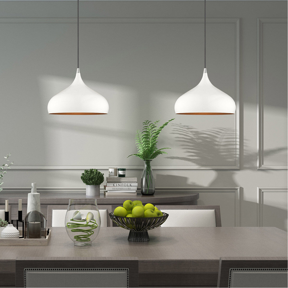 Allison 1 Light 12 inch Shiny White Mini Pendant Ceiling Light