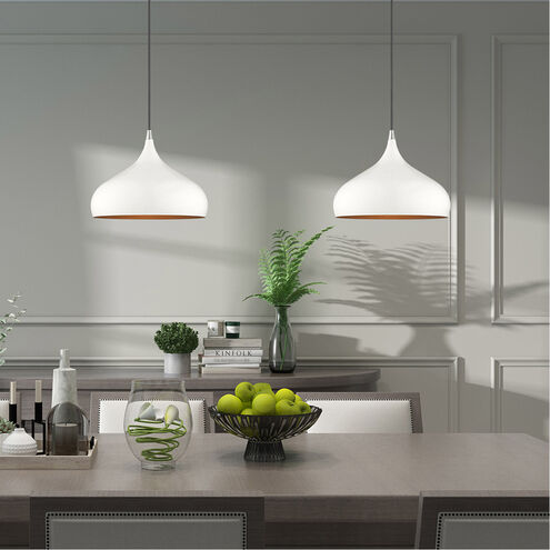 Allison 1 Light 12 inch Shiny White Mini Pendant Ceiling Light