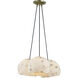 Alabaster Rocks Collection 3 Light 21.5 inch Brushed Brass Pendant Ceiling Light, Globe Family