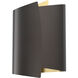 Parducci Wall Sconce Wall Light in Light Brass and Urban Bronze