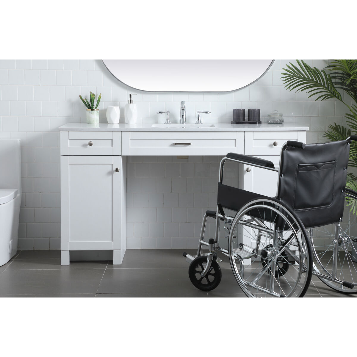 Cooper 60 X 19 X 34 inch White Vanity Sink Set