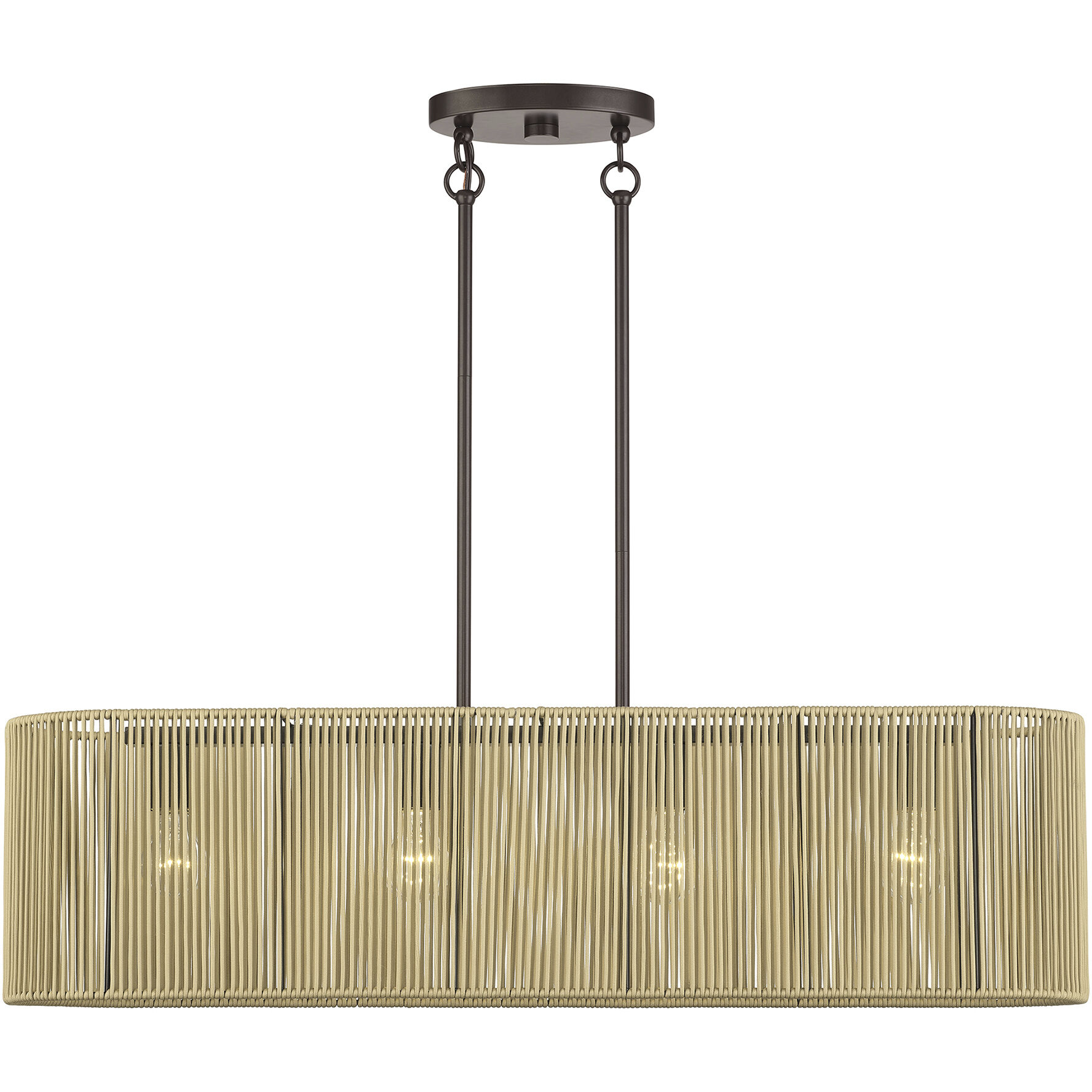 Goldiemesh 4 Light 36 inch English Bronze Linear Chandelier Ceiling Light, Large