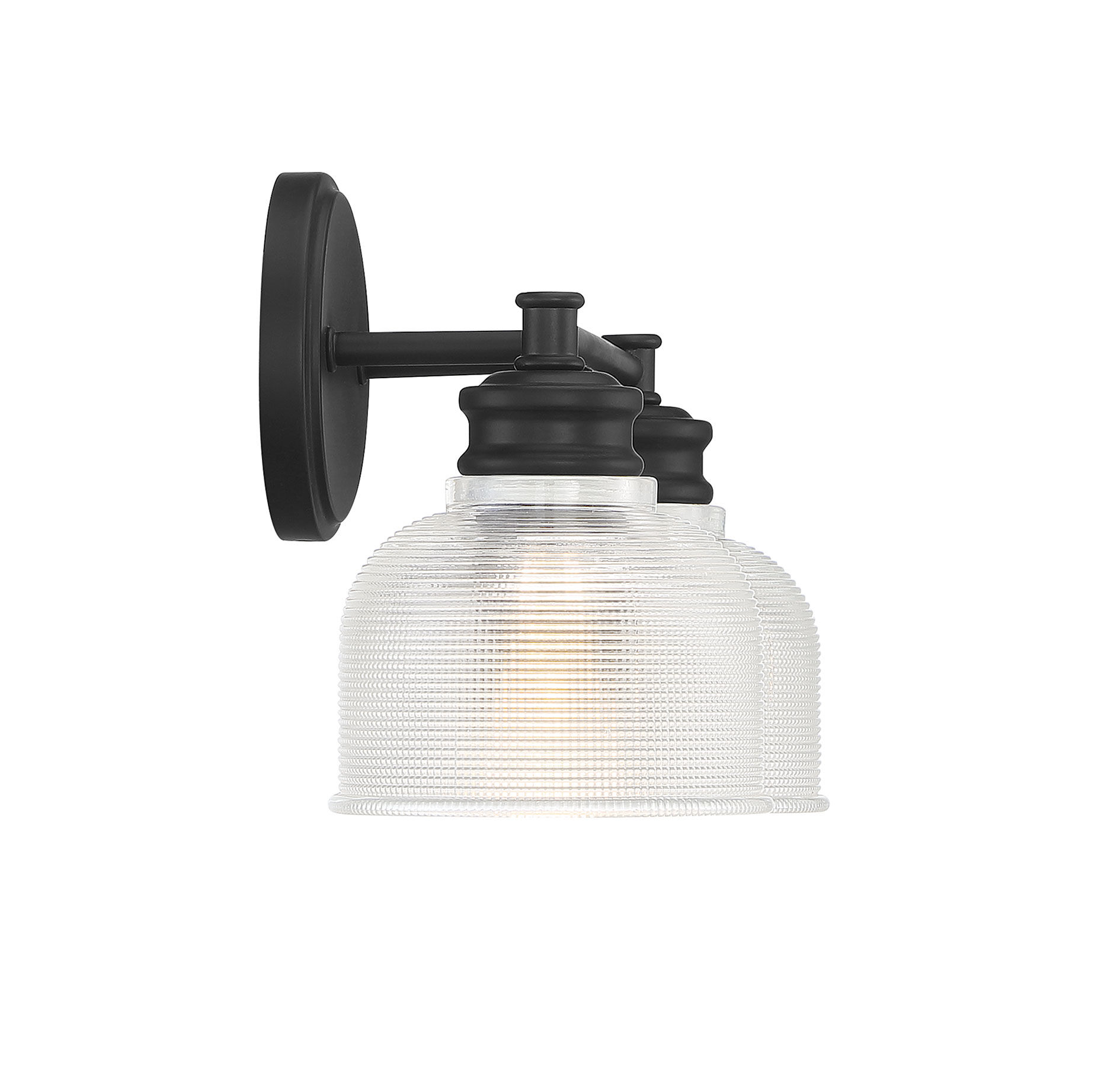 Transitional 2 Light 16 inch Matte Black Bathroom Vanity Light Wall Light