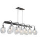 Hennessy 10 Light 44 inch Polished Nickel and Black Island Light Ceiling Light