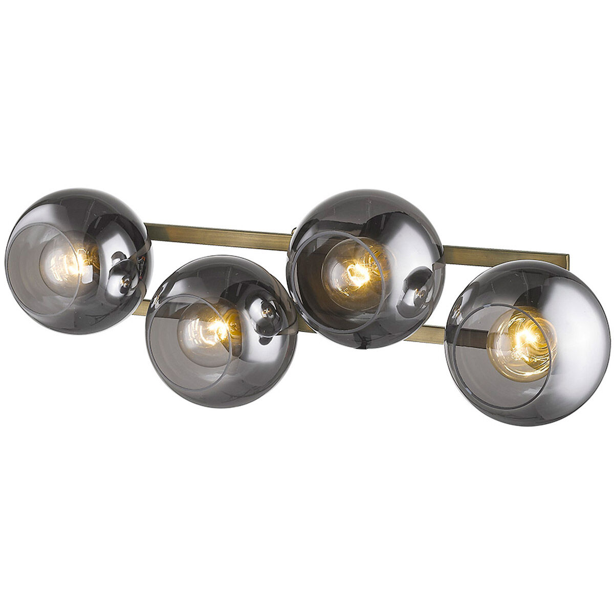 Lunette 4 Light 29 inch Aged Brass Sconce Wall Light