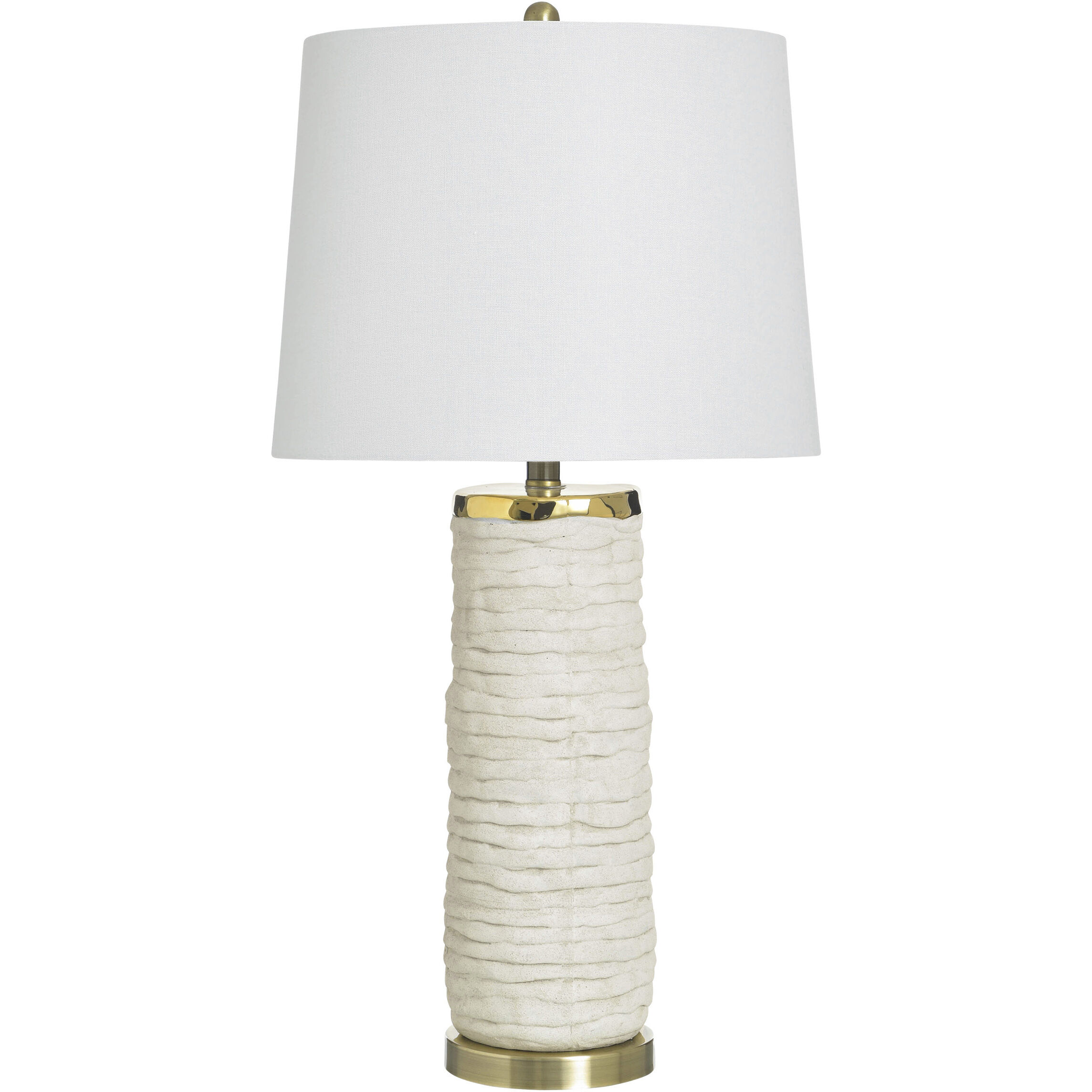 Cameron 31 inch 100 watt Denizlt Gold and White Table Lamp Portable Light