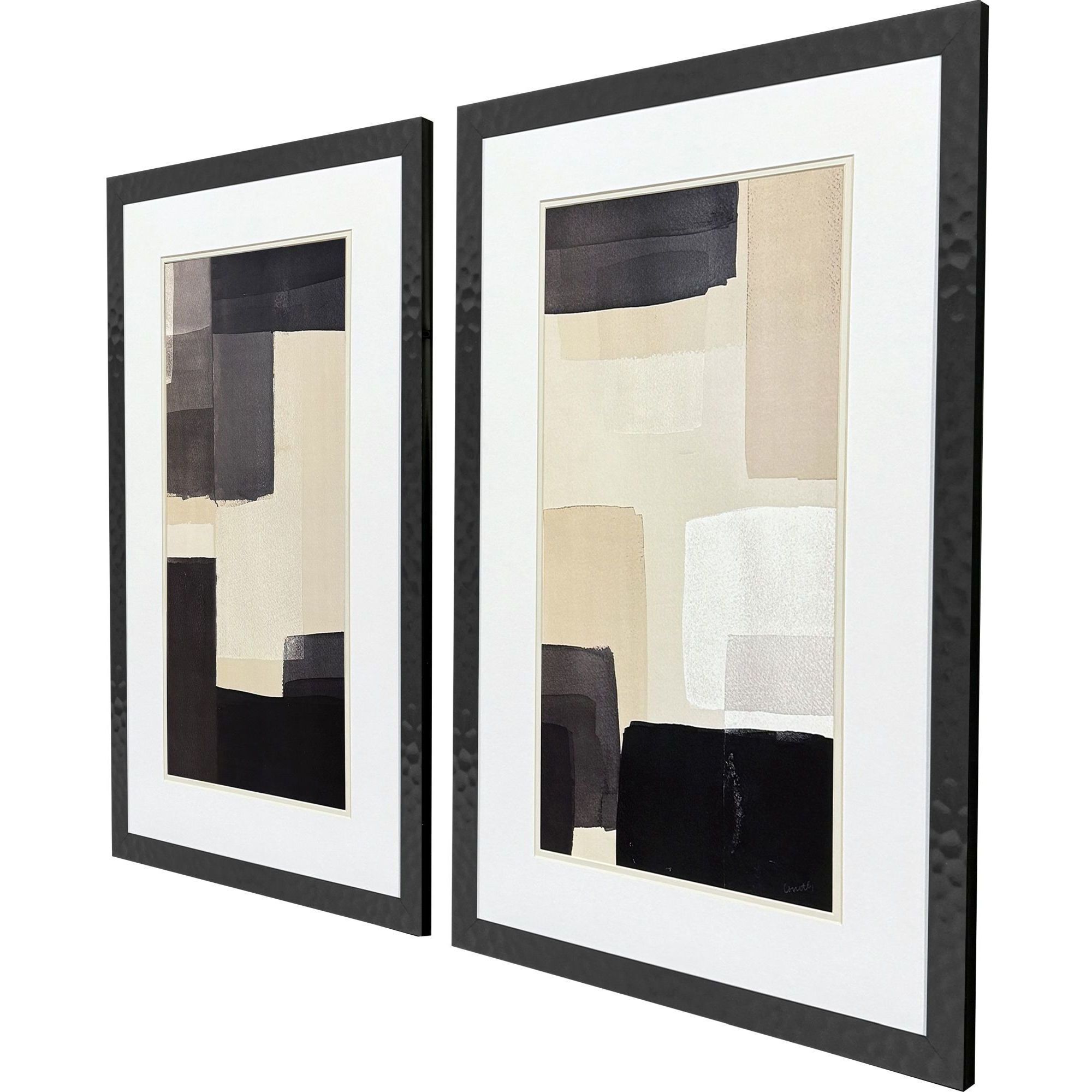Neutral Shapes Black and Beige and Neutral Framed Art, Propac