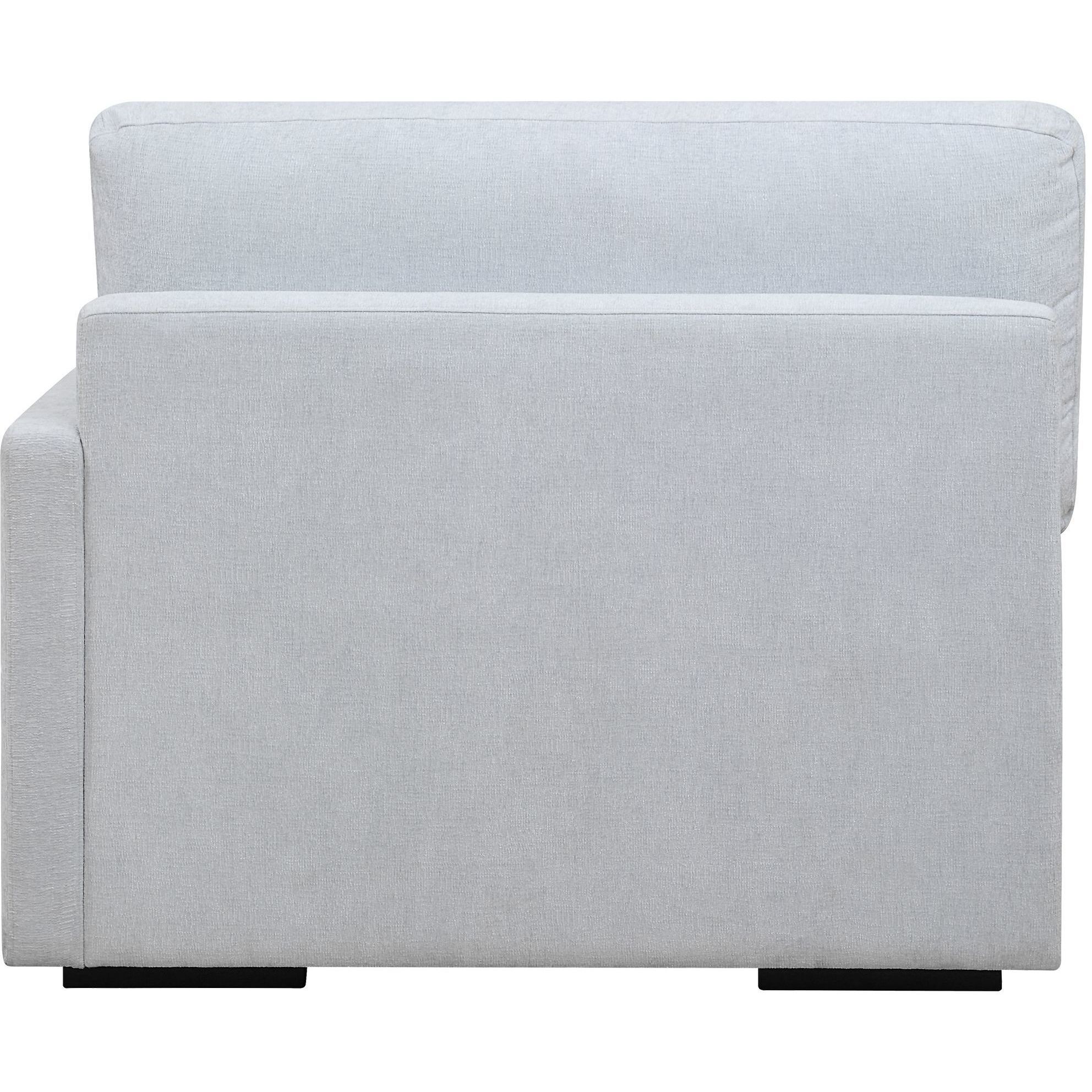 Refuge Light Cloud Blue Polyester Sofa, Right Arm Facing