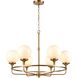 Beverly Hills 6 Light 30 inch Satin Brass Chandelier Ceiling Light
