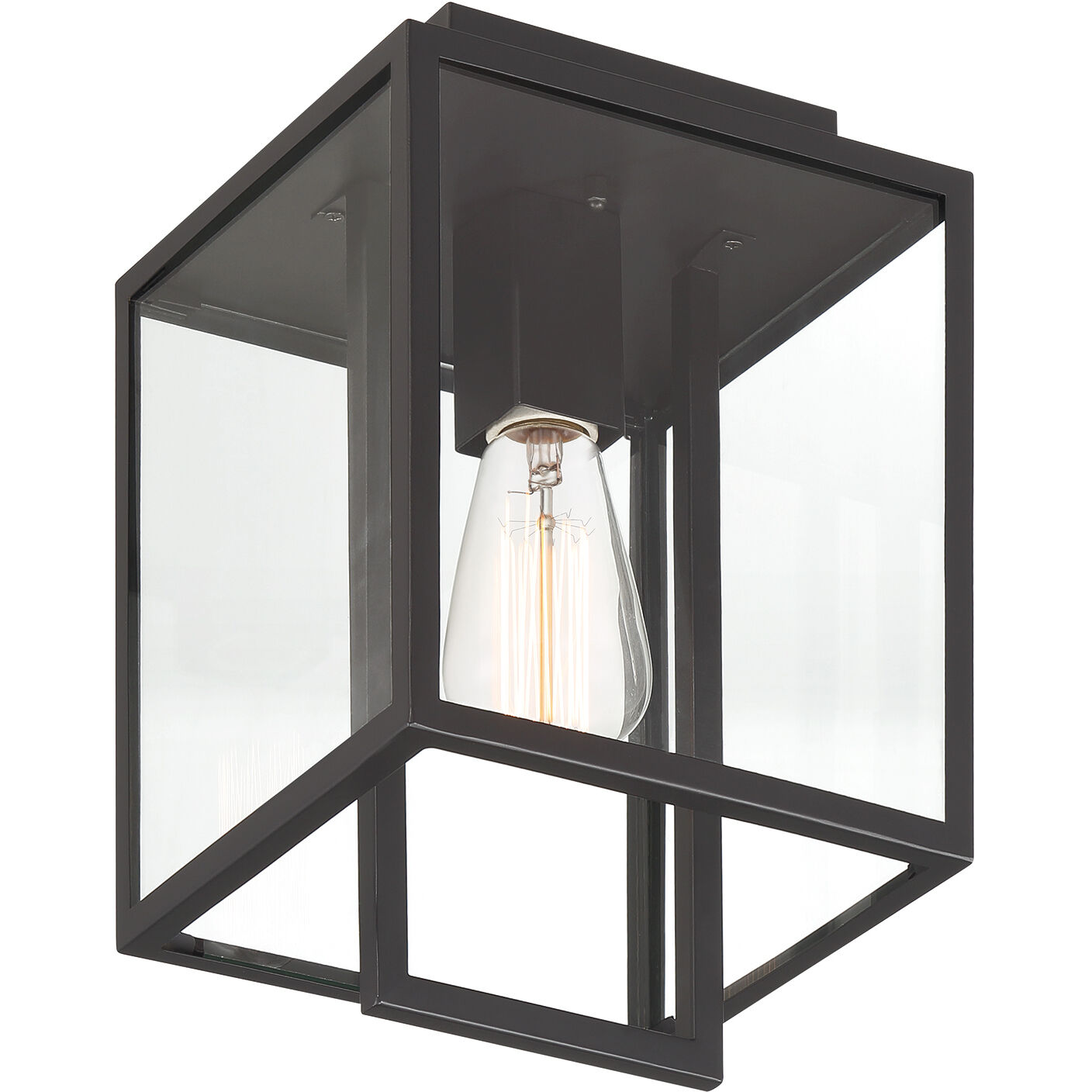 Preston 1 Light 8 inch Matte Black Flush Mount Ceiling Light