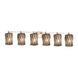Wire Glass 6 Light 49 inch Brushed Nickel Bath/Vanity Wall Light in Swirl with Clear Bubbles, Cylinder with Flat Rim, Incandescent