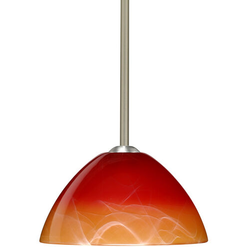 Tessa 1 Light Satin Nickel Stem Pendant Ceiling Light