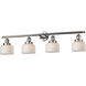 Franklin Restoration Large Bell LED 44 inch Polished Nickel Bath Vanity Light Wall Light in Matte White Glass, Franklin Restoration