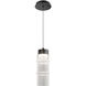 Kanister LED 4.63 inch Powder Coated Black Mini-Pendant Ceiling Light in Black White Glass, dweLED