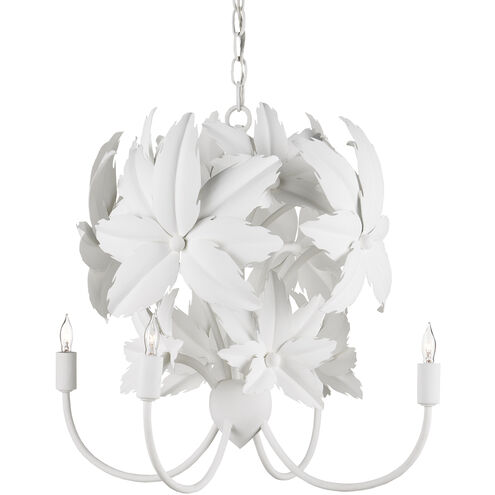 Sweetbriar 4 Light 18 inch Gesso White and Painted Gesso White Chandelier Ceiling Light