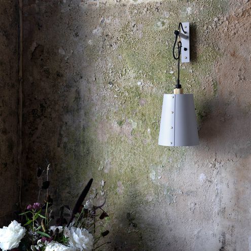 Hooked Wall Light in Stone / Brass