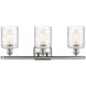 Ballston Cobbleskill LED 26 inch Brushed Satin Nickel Bath Vanity Light Wall Light in Deco Swirl Glass
