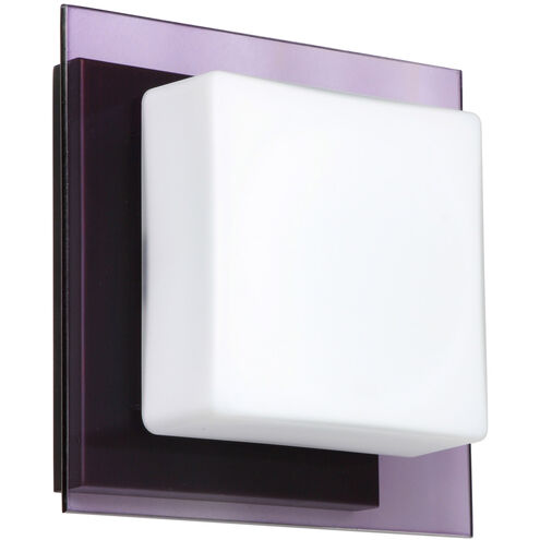 Alex LED 6 inch Bronze ADA Mini Sconce Wall Light in Opal/Amethyst Glass