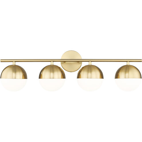 Realm Sphere 4 Light 32.25 inch Modern Gold Bath Vanity Wall Light