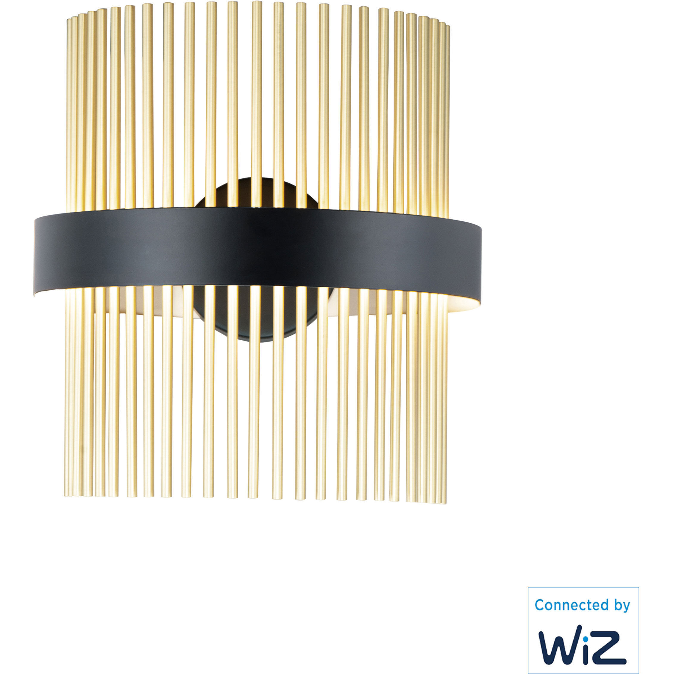 Chimes LED 7 inch Black and Satin Brass Wall Sconce Wall Light
