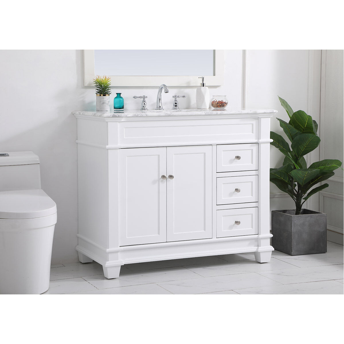 Wesley 42 X 22 X 35 inch White Vanity Sink Set