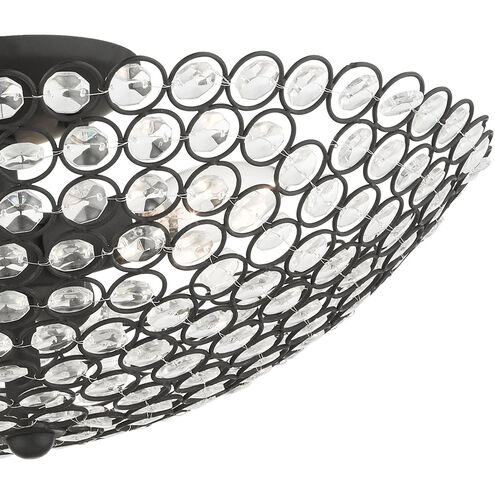 Cassandra 3 Light 16 inch Black Semi Flush Ceiling Light