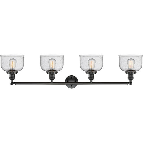 Franklin Restoration Large Bell LED 44 inch Oil Rubbed Bronze Bath Vanity Light Wall Light in Seedy Glass, Franklin Restoration